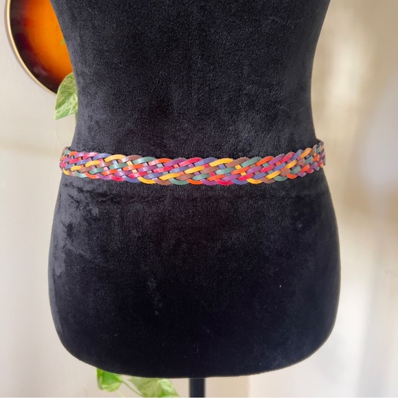 90s Arizona Jeans Rainbow Braided Brass Belt - Women’s Small/Juniors ML - Picture 3 of 6